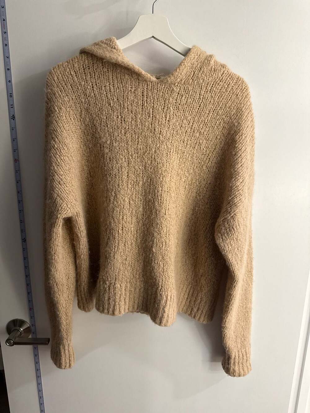 The Group Babaton Tan Chunky Knit Hooded Sweater Size 2